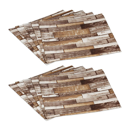 Wandpaneele in Holzoptik, 10er-Set