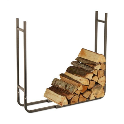 Holzregal aus braunem Stahl