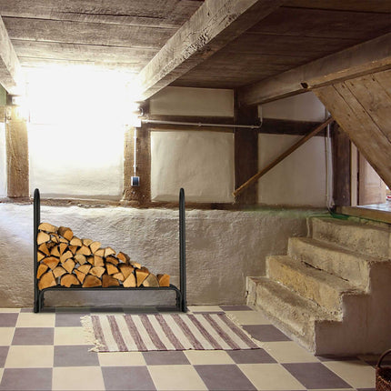 Regál na dřevo kovový 110 cm
