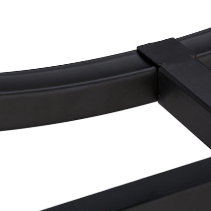 Wood stand in black metal