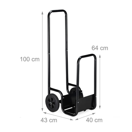 Chariot en bois noir