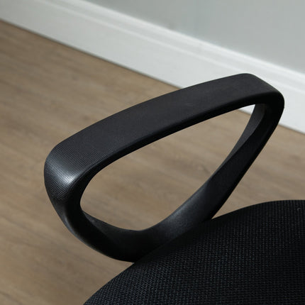 Chaise de travail ergonomique pivotante, chaise de bureau, assis-debout réglable en hauteur, repose-pieds, métal, noir, 59,5 x 60 x 102,5-126 cm