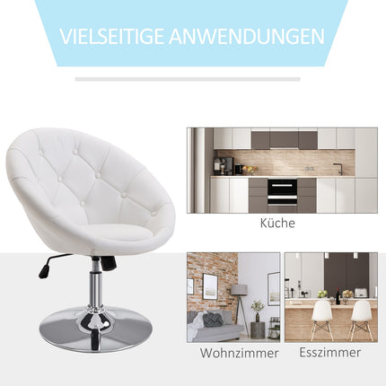 Verstellbarer Drehhocker, Chromstahl, 56-90 cm