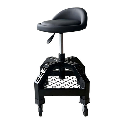 Workshop Stool with Backrest and Gas Lift 50–65 cm, Max 136 kg, Black