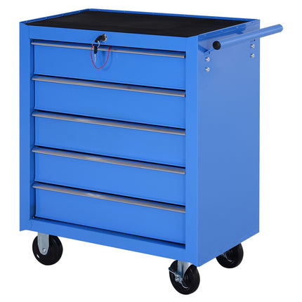 Servante d'atelier, servante à outils mobile avec 5 tiroirs, chariot, boîte à outils, rouge