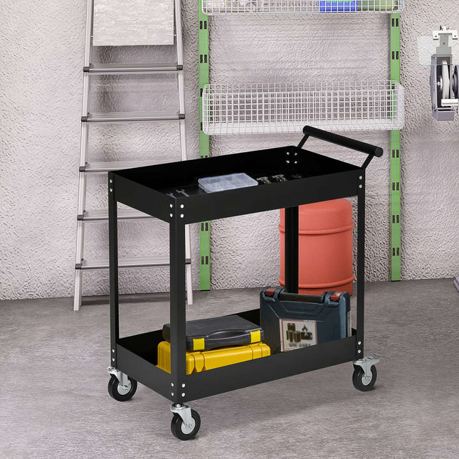 Werkstattwagen, 2 Etagen Stahl, 150 kg Tragkraft