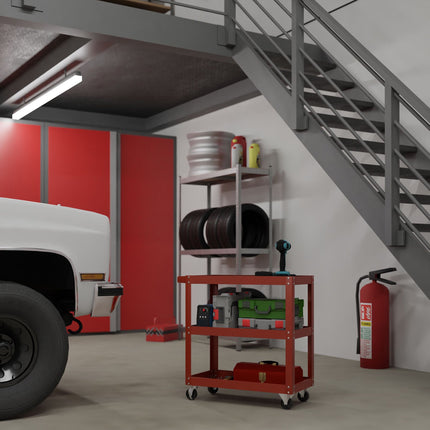 Workshop trolley with 3 shelves