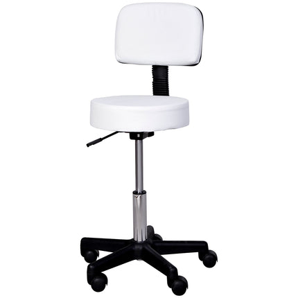 Bürohocker drehbar, höhenverstellbar, mit Rückenlehne, weiß