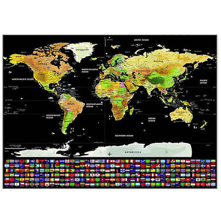 World map - scratch card with flags 23443