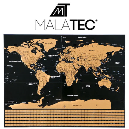 World map - scratch card with flags + accessories 23442