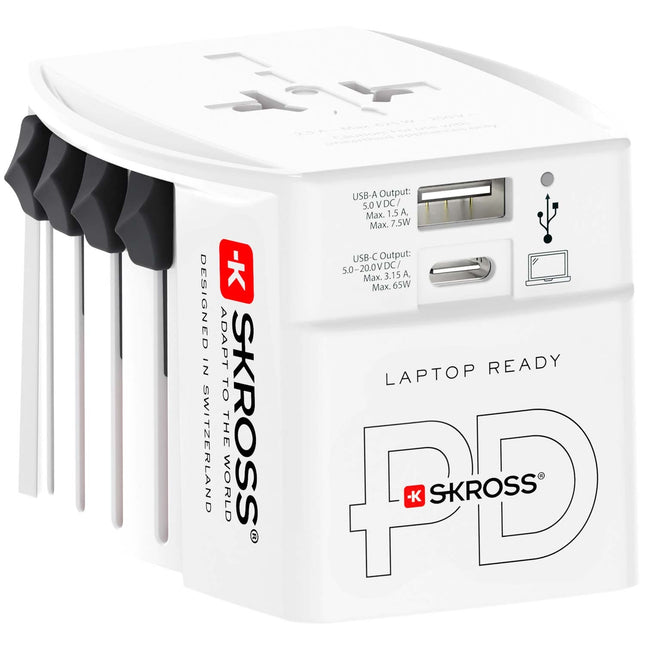 Weltreiseadapter MUV USB AC65PD USB-A+USB-C PD 65W ungeerdet