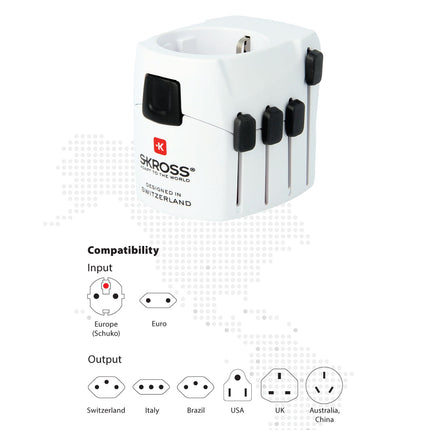 Weltreiseadapter PRO Grounded