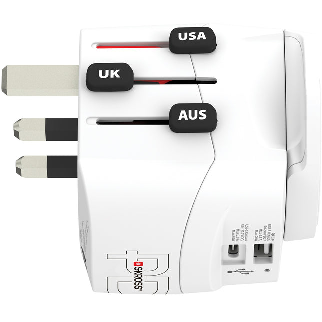 Weltreiseadapter PRO Light USB AC30PD World PD 30W geerdet
