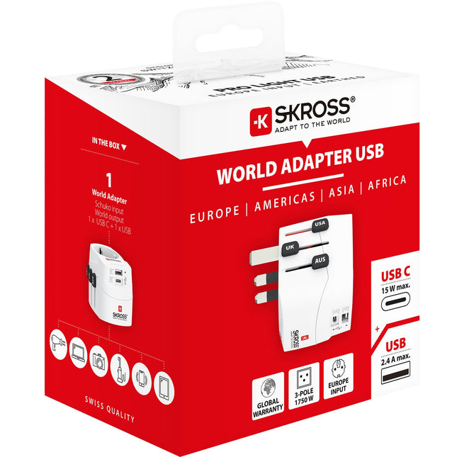 Weltreiseadapter PRO Light USB-A + USB-C