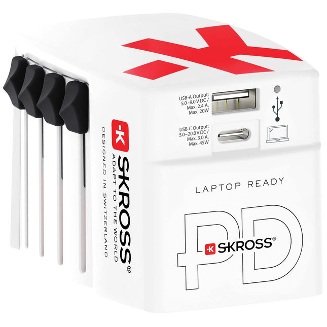 Weltreiseladegerät AC45PD USB-A+USB-C PD 45W ungeerdet