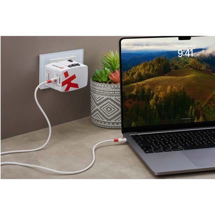 Weltreiseladegerät AC45PD USB-A+USB-C PD 45W ungeerdet
