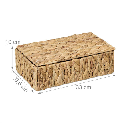 Woven Tea Box with 8 Compartments, Water Hyacinth