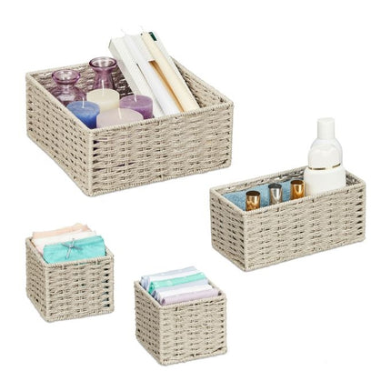 Woven storage basket, set of 4