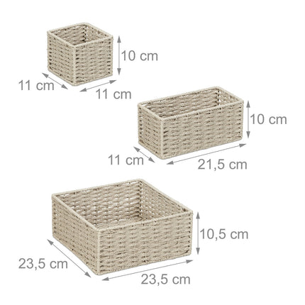 Woven storage basket, set of 4