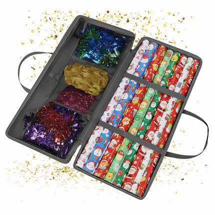 Wrapping Paper Storage Bag with Mesh Pockets