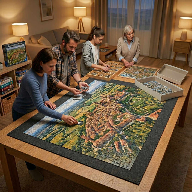 XL Faltbare Filz-Puzzlematte – Rutschfeste graue Oberfläche