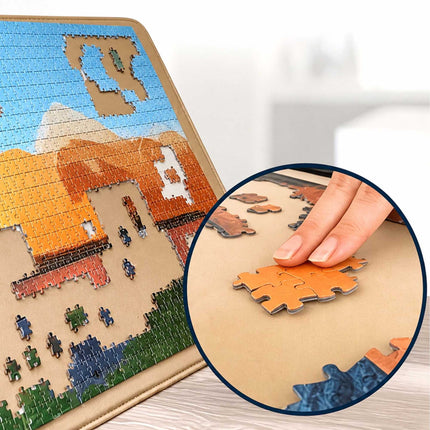 XL Puzzle Case with Handle – Non-Slip, 2 Trays