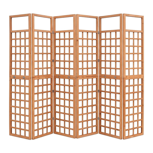XL Wooden Trellis Screen, Light Brown, 6 Panels