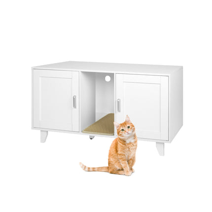 XXL Cat Litter Cabinet with Mat – Dual Compartment
