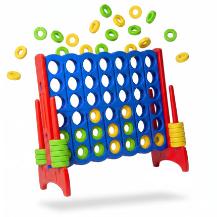 XXL 4-Gewinnt-Spiel – Blau-Rot, 110x120x55 cm