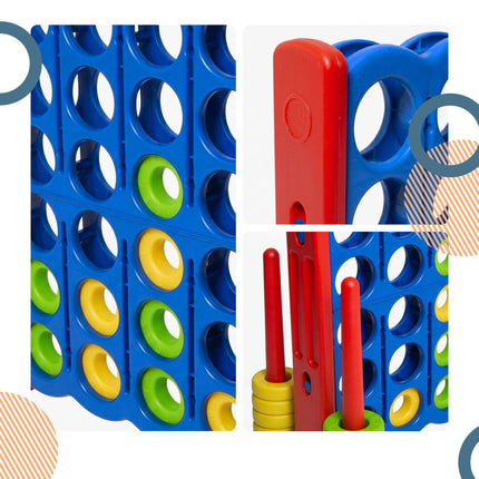 XXL 4-Gewinnt-Spiel – Blau-Rot, 110x120x55 cm