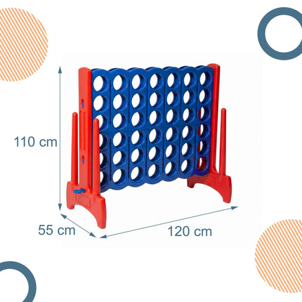 XXL 4-Gewinnt-Spiel – Blau-Rot, 110x120x55 cm