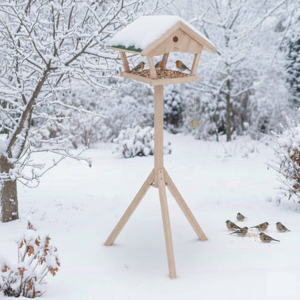 XXL Vogelfutterstation mit Ständer, Tannenholz