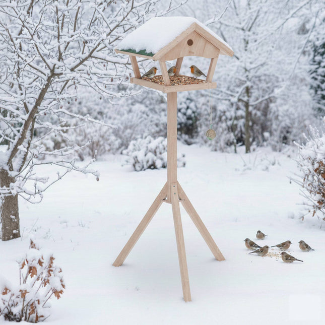 XXL Vogelfutterstation mit Ständer, Tannenholz