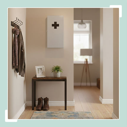 XXL Medical Cabinet, White Iron, Wall-Mounted, 3 Shelves