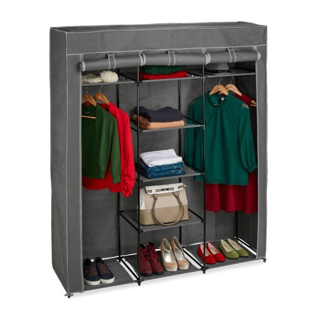 XXL Stoffkleiderschrank mit 2 Kleiderstangen