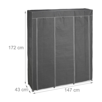 XXL Stoffkleiderschrank mit 2 Kleiderstangen