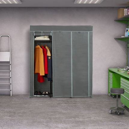 XXL Stoffkleiderschrank mit 2 Kleiderstangen