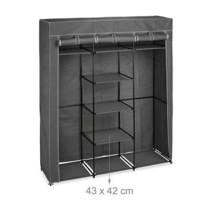 XXL Stoffkleiderschrank mit 2 Kleiderstangen