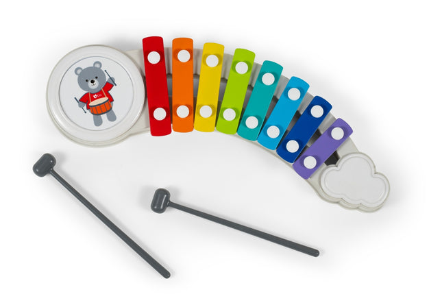Xylophon mit 8 bunten Klangplatten und Schlägel für Kinder