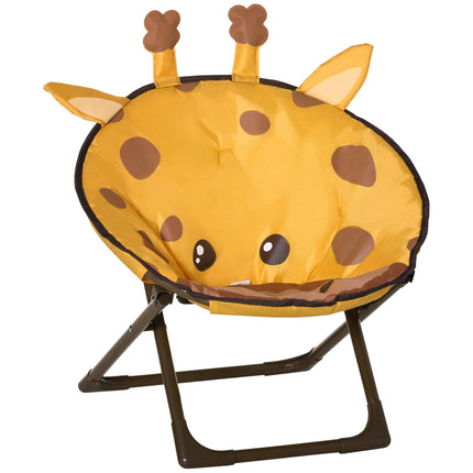 Yellow Folding Camping Chair For Kids - Indoor/Outdoor Steel