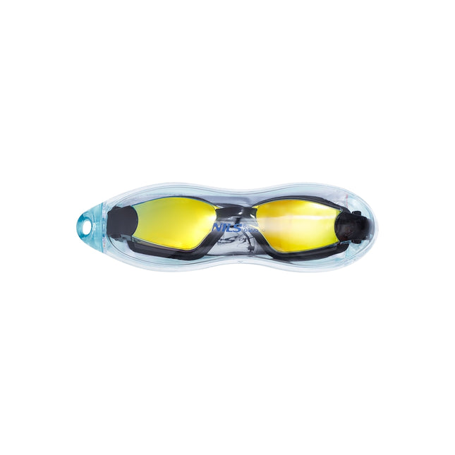 Gelbe Racing-Schwimmbrille, Antibeschlag, UV-Schutz