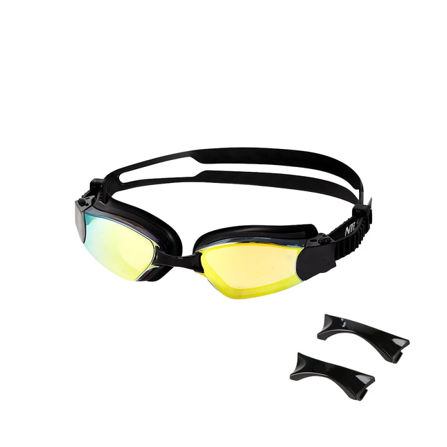 Gelbe Racing-Schwimmbrille, Antibeschlag, UV-Schutz