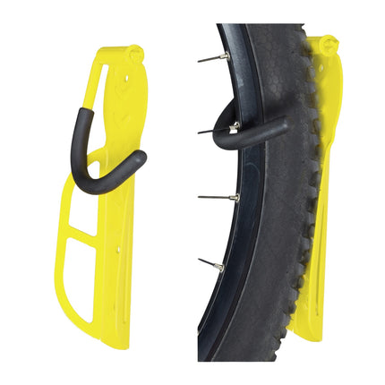 Gelber Fahrradhalter Wand 2er Set