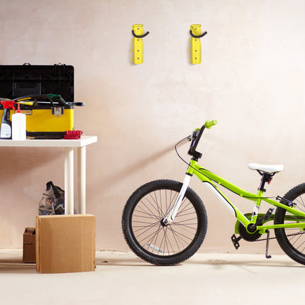 Gelber Fahrradhalter Wand 2er Set
