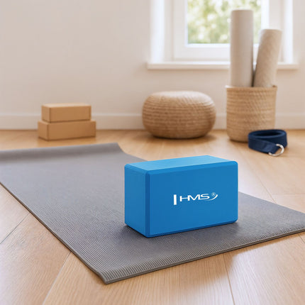 Yogablock, Blau, Schaumstoff, Leicht, Rutschfest