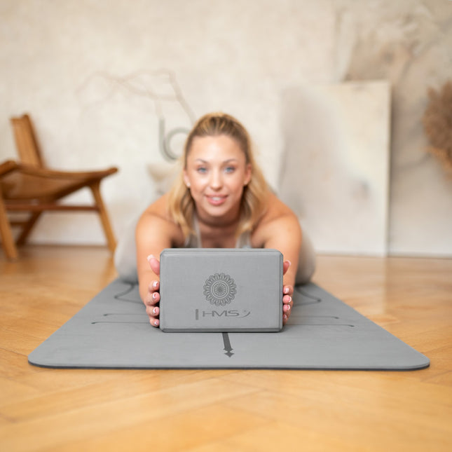 Yoga-Block, Grau, Stützschaumstoff