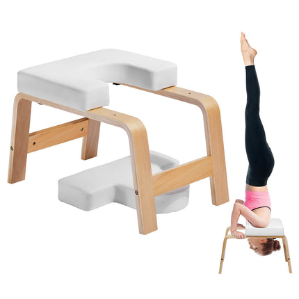 Yoga Headstand Bench, 300 lb Capacity, Birch Wood