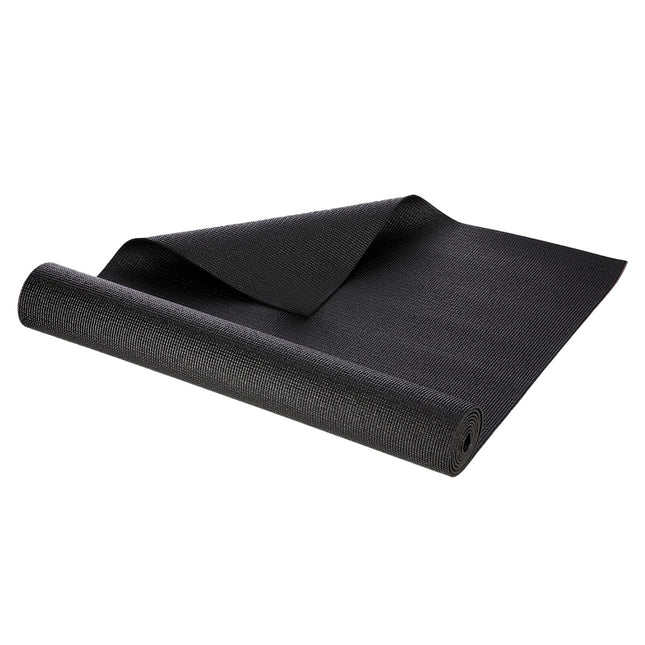 Yogamatte, Schwarz, Rutschfest, 6mm Dicke