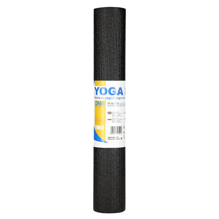 Yoga Mat, Black, Non-Slip, 6mm Thickness