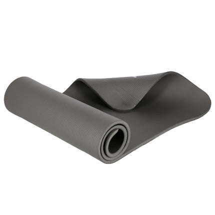 Yogamatte, rutschfest, Grau, 6 mm Dicke